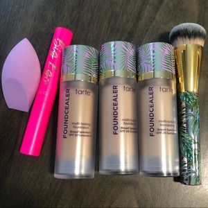 Tarte Founcealer, Mascara, Blender, and Brush!